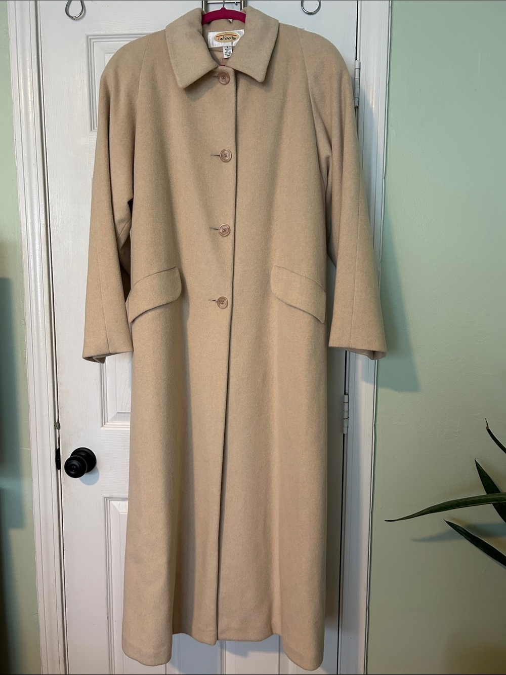 Talbots Cream Long Wool Maxi Coat Dress
